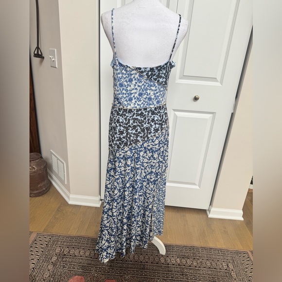 Mango - Asymmetrical Hem Patchwork Floral Maxi Dress (large) - Picture 4 of 5